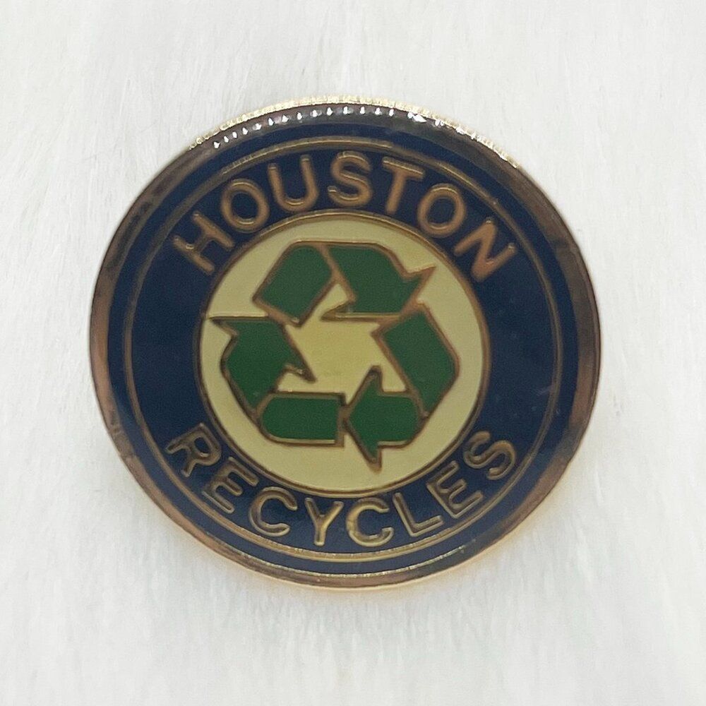 🔮 5/$25 Vintage‎ Houston Texas Recycles Pin